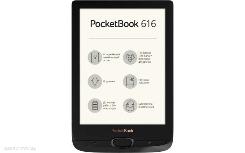 Электронная книга e-reader PocketBook 616 Black e-book (PB616-H-CIS) Bakıda