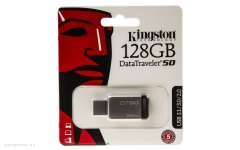 USB Флешка Kingston 128GB USB 3.0 DataTraveler 50 (Metal/Black) (DT50/128GB) 