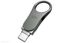USB Флешка Silicon Power 32GB,USB-C Flash Drive,Mobile C80,Silver (SP032GBUC3C80V1S) 