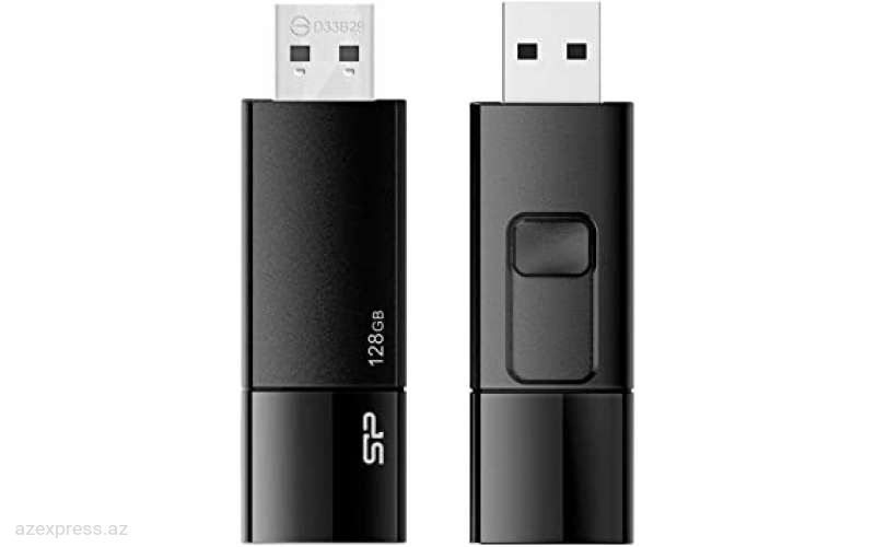 USB Флешка Silicon Power Blaze B05,128GB,Black (SP128GBUF3B05V1K)  Bakıda