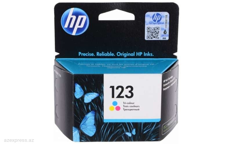 Картридж HP 123 Tri-color Original Ink Cartridge (F6V16AE)  Bakıda