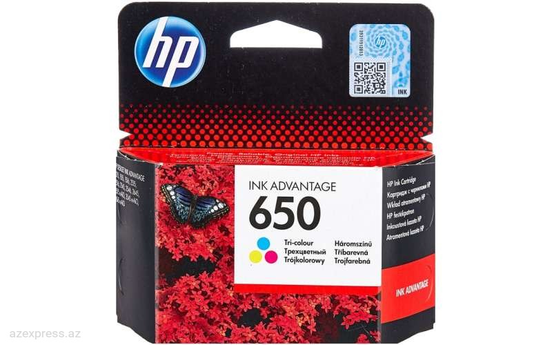 Картридж HP 650 Tri-color Original Ink Advantage Cartridge (CZ102AE)  Bakıda