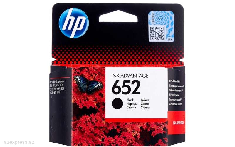 Картридж HP 652 Black Original Ink Advantage Cartridge (F6V25AE)  Bakıda