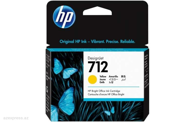 Картридж HP 712 29ml Yellow DesignJet Ink Cartridge (3ED69A)  Bakıda
