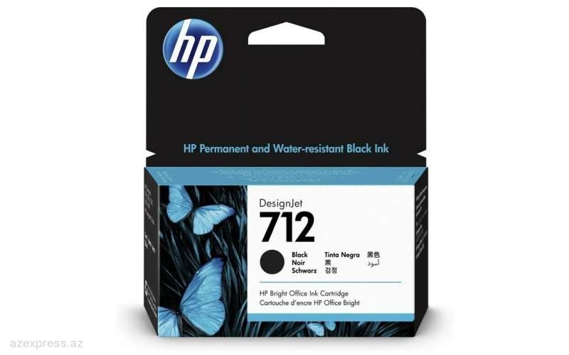 Картридж HP 712 38ml Black DesignJet Ink Cartridge (3ED70A)  Bakıda