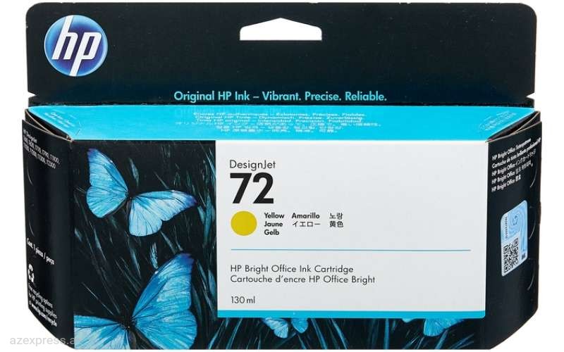 Картридж HP 72 130-ml Yellow DesignJet Ink Cartridge (C9373A)  Bakıda