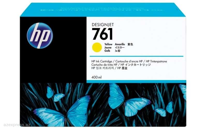 Картридж HP 761 400-ml Yellow DesignJet Ink Cartridge (CM992A)  Bakıda