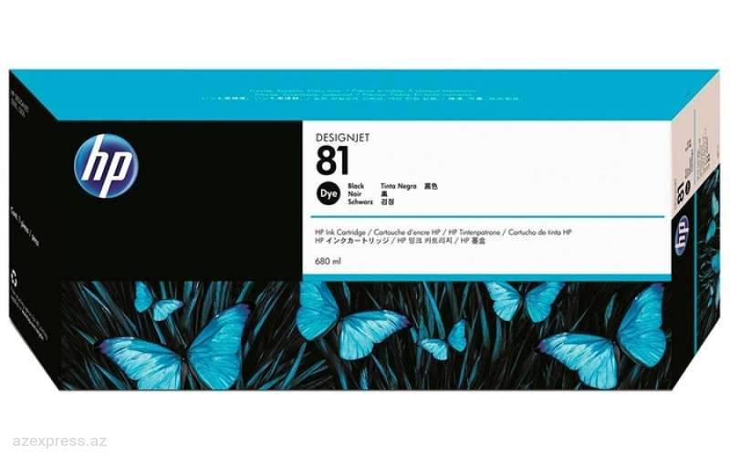 Картридж HP 81 680-ml Black DesignJet Dye Ink Cartridge (C4930A)  Bakıda