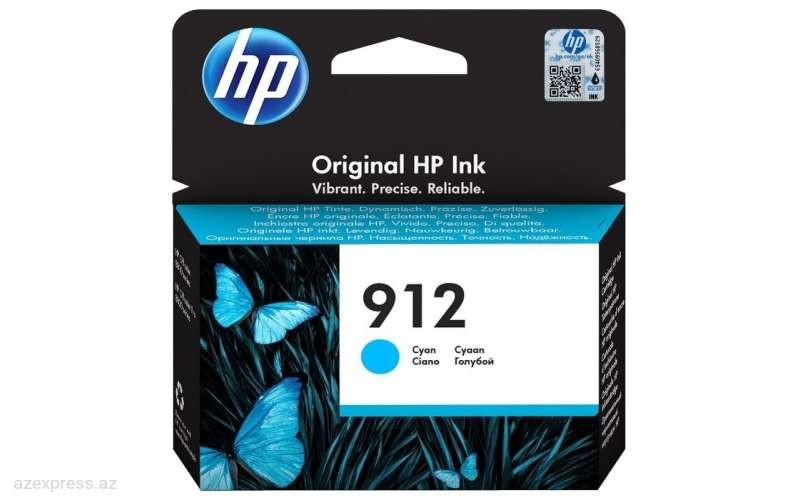Картридж HP 912 Cyan Original Ink Cartridge (3YL77AE)  Bakıda