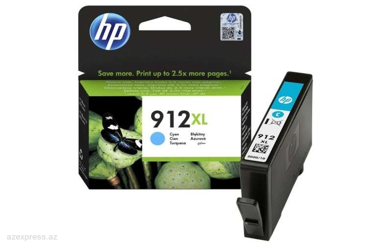 Картридж HP 912XL High Yield Cyan Original Ink Cartridge (3YL81AE)  Bakıda