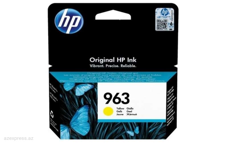 Картридж HP 963 Yellow Original Ink Cartridge (3JA25AE)  Bakıda