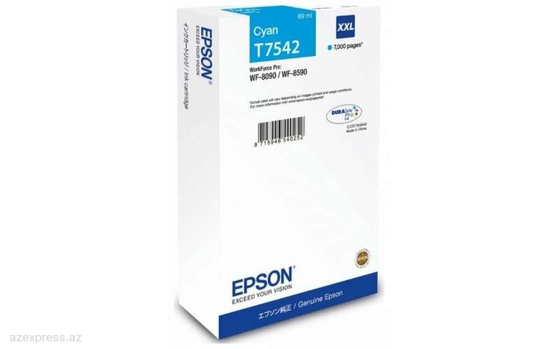 Картридж Epson WF-8090 / WF-8590 Ink Cartridge XXL Cyan(C13T754240)  Bakıda