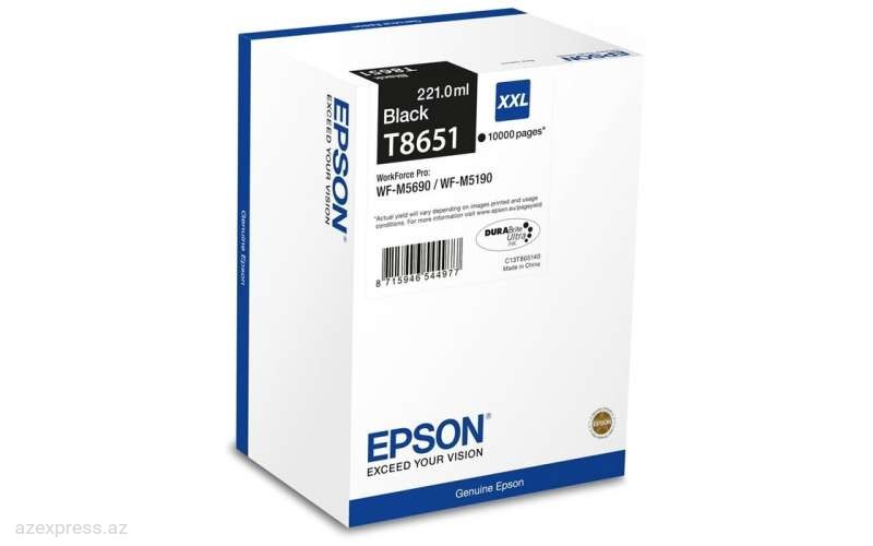 Картридж Epson WF-M5xxx XXL Mono Cartridge(C13T865140)  Bakıda