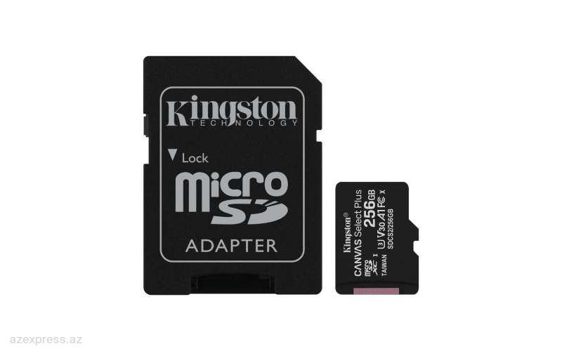 Карта памяти Kingston 256GB microSDXC Canvas Select Plus 100R  (SDCS2/256GB)  Bakıda