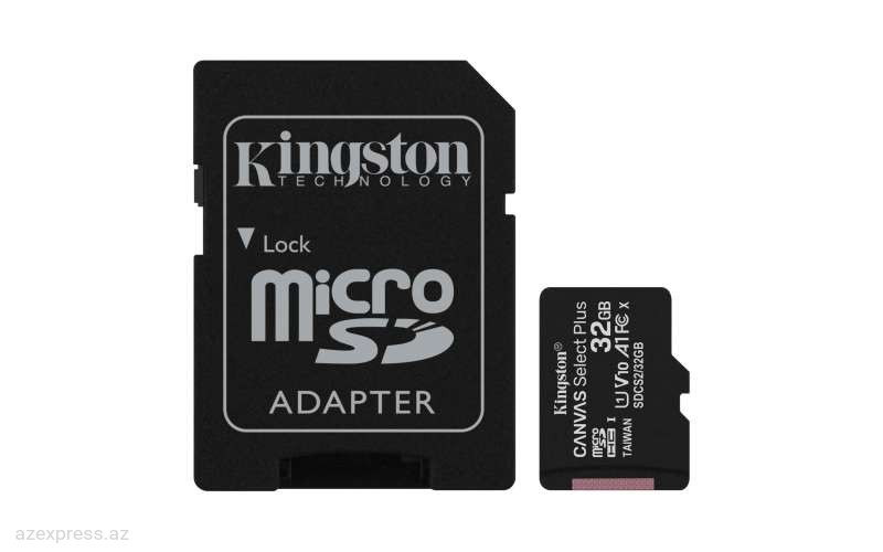 Карта памяти Kingston 32GB microSDXC Canvas Select Plus 100R  (SDCS2/32GB)  Bakıda