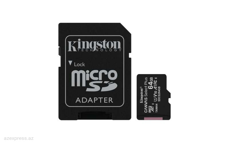 Карта памяти Kingston 64GB microSDXC Canvas Select Plus 100R  (SDCS2/64GB)  Bakıda