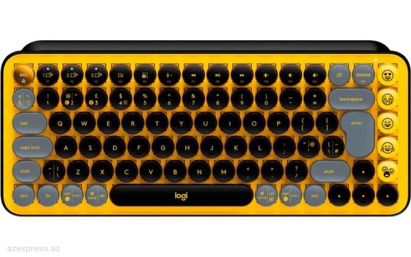 Клавиатура Logitech POP Keys Wireless Mechanical Keyboard With Emoji Keys - BLAST YELLOW (920-010716)  Bakıda