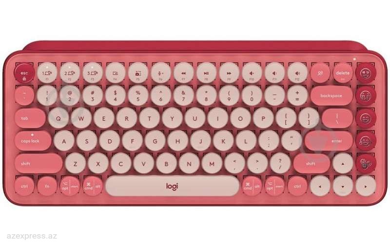 Клавиатура Logitech POP Keys Wireless Mechanical Keyboard With Emoji Keys - HEARTBREAKER_ROSE  (920-010718)  Bakıda