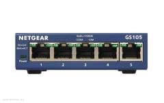 Коммутатор NETGEAR  GS105GE 5xGE, unmanaged (GS105GE) 