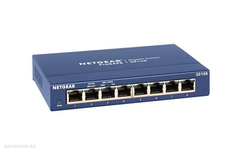 Коммутатор NETGEAR  GS108GE 8xGE, unmanaged (GS108GE)  Bakıda