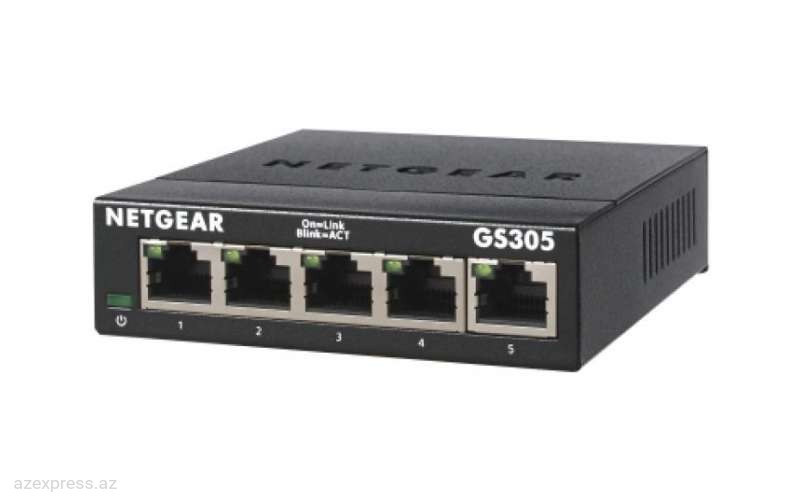 Коммутатор NETGEAR  GS305 5xGE, unmanaged (GS305-300PES)  Bakıda