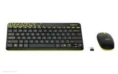 Клавиатура и мышь Logitech Wireless Combo MK240 Nano-BLACK / CHARTREUSE (920-008213) 