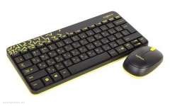 Клавиатура и мышь Logitech Wireless Combo MK240 Nano-BLACK / CHARTREUSE (920-008213) 