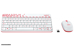 Клавиатура и мышь Logitech Wireless Combo MK240 Nano-WHITE / VIVID RED (920-008212) 