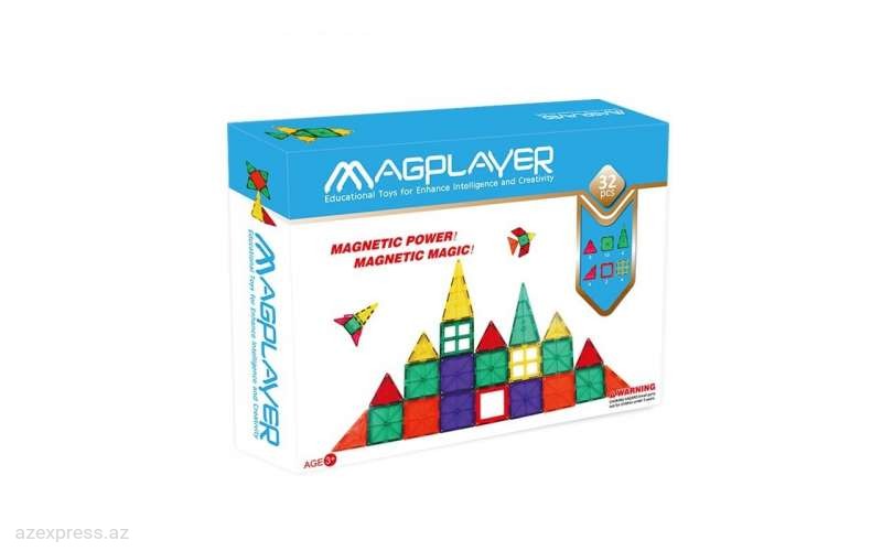 Конструктор  Magplayer магнитные плитки 32 эл. (MPL-32)  Bakıda