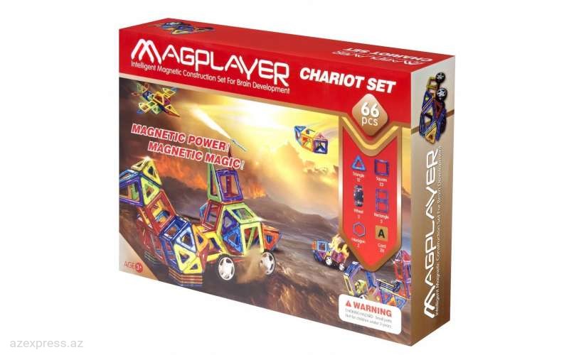 Конструктор  Magplayer магнитный набор 66 эл.  (MPA-66)  Bakıda