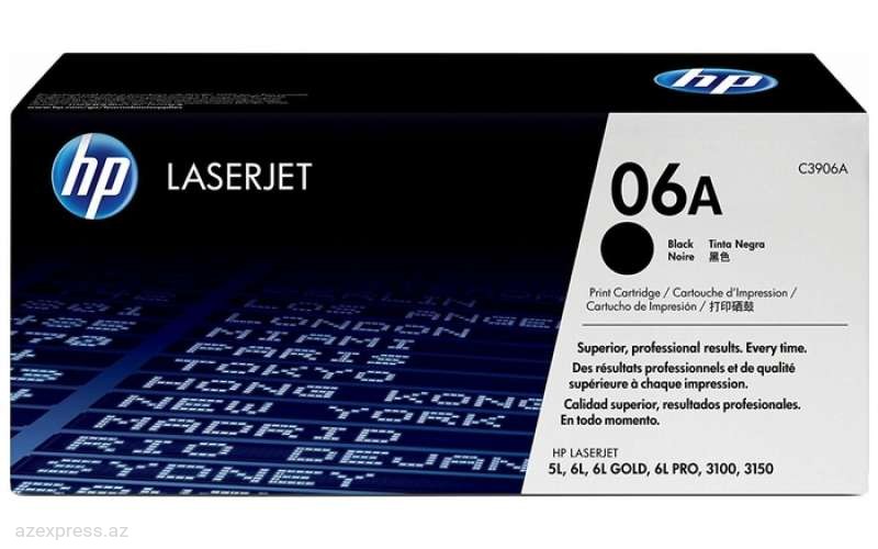 Картридж HP 06A Black Original LaserJet Toner (C3906A)  Bakıda