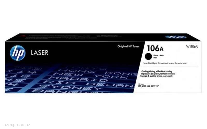 Картридж HP 106A Black Original Laser TonerCartridge (W1106A)  Bakıda