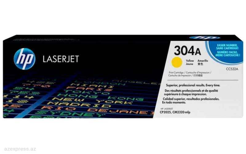 Картридж HP 304A Yellow Original LaserJet Toner (CC532A)  Bakıda