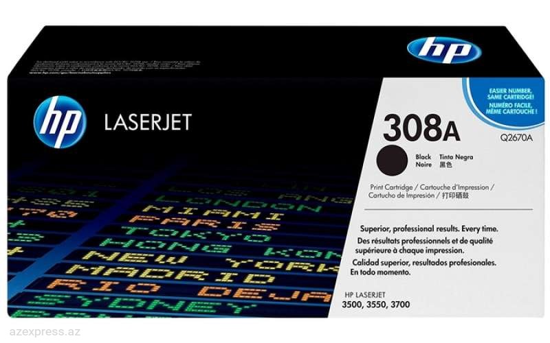 Картридж HP 308A Black Original LaserJet Toner  (Q2670A)  Bakıda