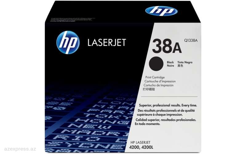 Картридж HP 38A Black Original LaserJet Toner (Q1338A)  Bakıda