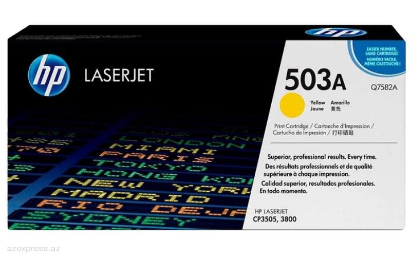 Картридж HP 503A Yellow Original LaserJet Toner (Q7582A)  Bakıda