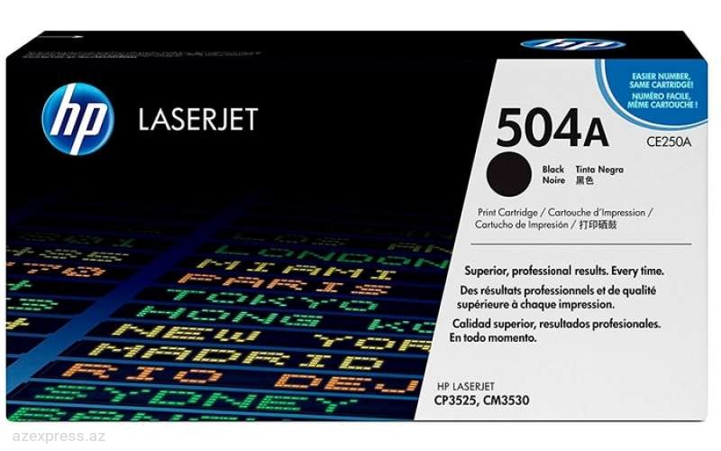 Картридж HP 504A Black Original LaserJet Toner (CE250A)  Bakıda