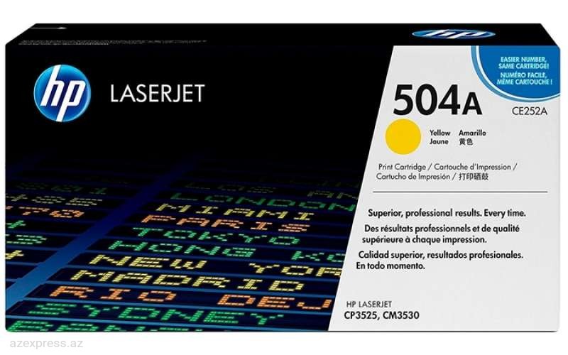 Картридж HP 504A Yellow Original LaserJet Toner (CE252A)  Bakıda