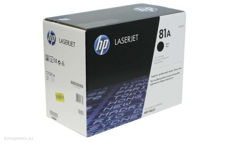 Картридж HP 81A Black Original LaserJet Toner (CF281A)  Bakıda