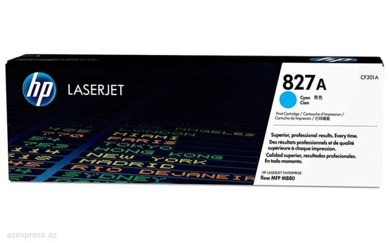 Картридж HP 827A Cyan Original LaserJet Toner (CF301A)  Bakıda