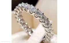 Женское кольцо серебряного цвета с искусственным фианитом (GB-0019329)