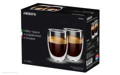 Набор чашек Ardesto Double wall borosilicate glass mug set Ardesto, 400 ml, 2 pcs (AR2640G) 