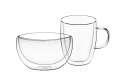 Набор для завтрака Ardesto double wall borosilicate glass mug 270 ml and bowl 500 ml wood (AR2650BG)  Bakıda