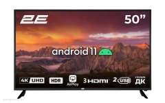 Televizor 2E LED 50" 4K 50A06K Smart Android, Black  (2E-50A06K)