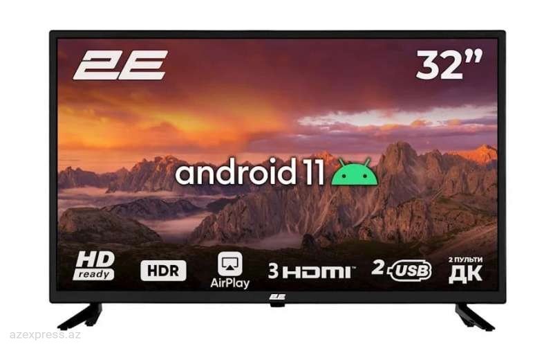 Televizor 2E LED 32" HD 32A06K Smart Android, Black  (2E-32A06K) Bakıda