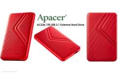 Внешний жесткий диск (HDD) Apacer 1 TB USB 3.1 Portable Hard Drive AC236 Red (AP1TBAC236R-1) 