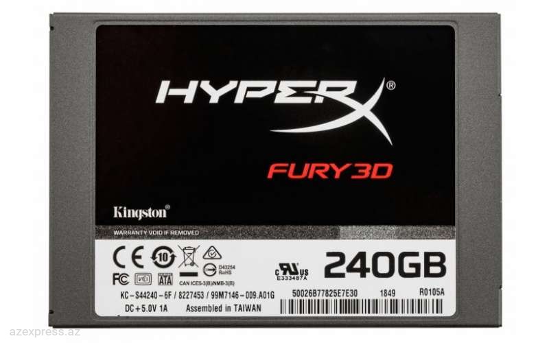Твердотельный накопитель (SSD) Kingston 240GB HyperX Fury 3D (KC-S44240-6F)  Bakıda