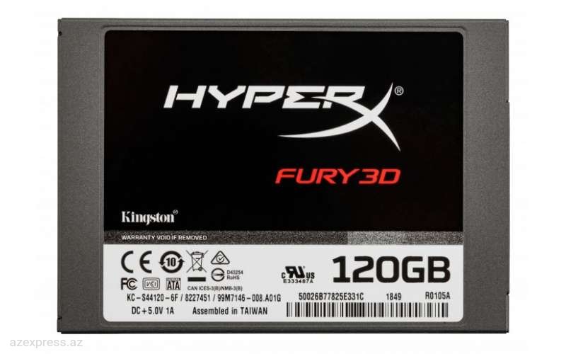 Твердотельный накопитель (SSD) Kingston HyperX Fury 3D 120GB 2.5" (KC-S44120-6F)  Bakıda