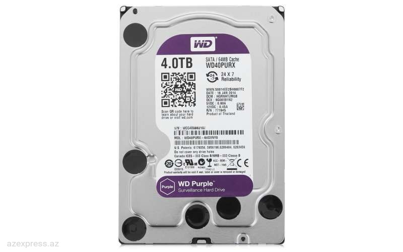 Жесткий диск WD Purple 4 TB WD40PURX Bakıda