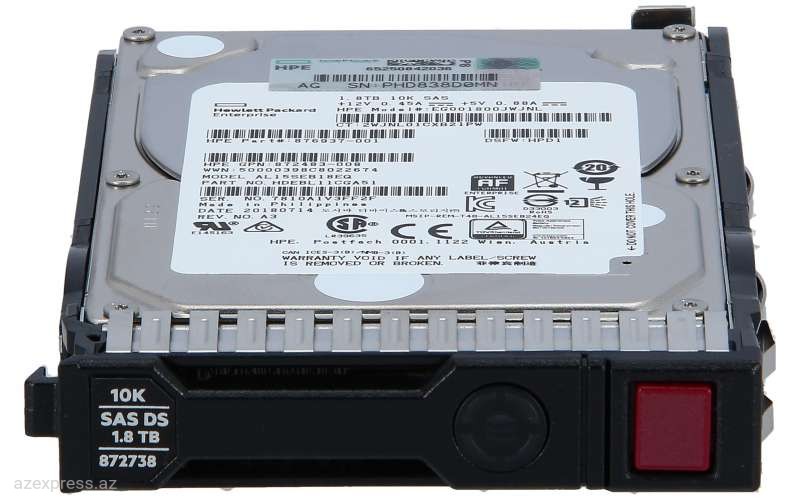 Жесткий диск HPE 1.8TB SAS 12G Enterprise 10K SFF (2.5in) (872481-B21)  Bakıda